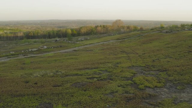 Aerial landscape view of the country Clarry Hill, Maine 