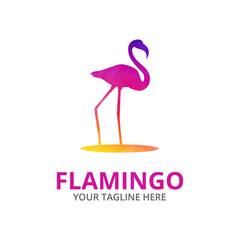 Colorful Flamingo Icon Logo Template - 355303341
