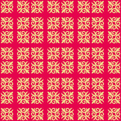 Decorative seamless pattern with ethnic element. Kyrgyz and Kazakh ornaments. Texture for background, holiday cards, invitations, wallpaper, pattern fills, fabrics, gift wrapping, textile. Vector.