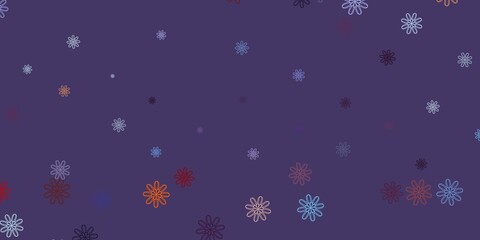 Light Blue, Red vector natural backdrop with flowers.