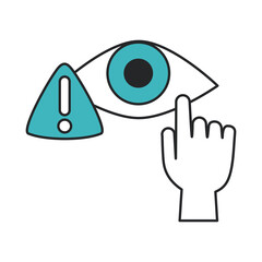 covid 19 coronavirus, avoid touching eyes, prevention spread outbreak disease pandemic line and fill style icon