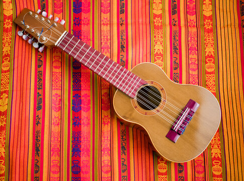 Charango on Andean Pattern Blanket