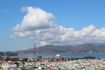 Golden Gate Bridge with Palace of Fine Arts