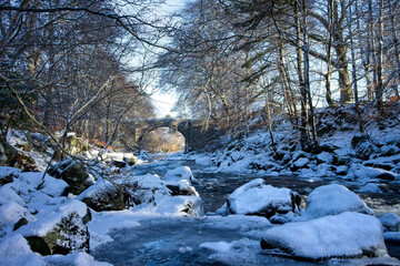 River Deveron in the winter near Huntly Aberdeenshire Scotland