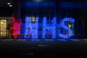 Huge light-up Love Heart NHS sign illuminated during the COVID-19 pandemic - 1