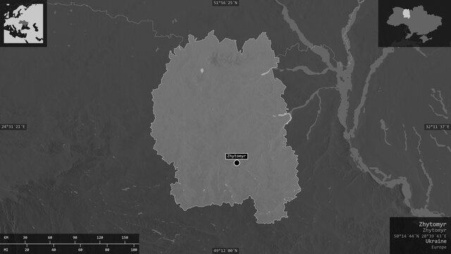Zhytomyr, Ukraine - composition. Grayscale
