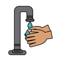 covid 19 coronavirus prevention, washing hands caution, spread outbreak disease pandemic flat style icon