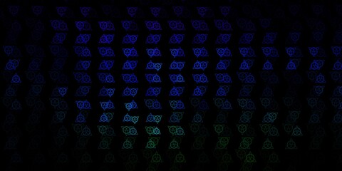 Dark Multicolor vector backdrop with mystery symbols.