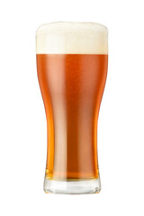 Glass of beer isolated on white background