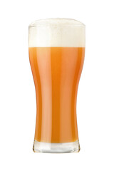 Glass of beer isolated on white background
