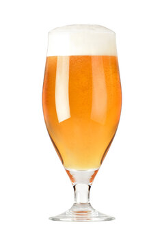Glass of beer isolated on white background