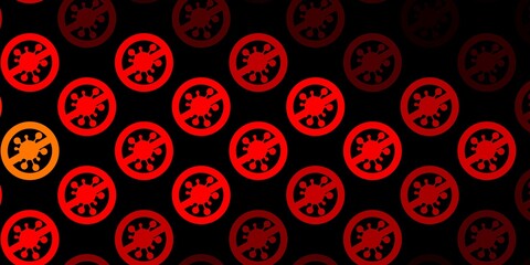 Dark Red, Yellow vector template with flu signs.