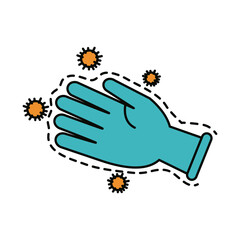 covid 19 coronavirus, protective glove infection, prevention spread outbreak disease pandemic flat style icon