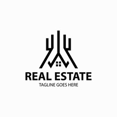 Real estate logo. Building icon. Vector illustration