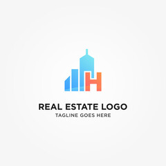 Fototapeta premium Simple and Modern H Letter Real Estate Logo Template for Your Business