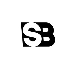Initial letters Logo black positive/negative space SB