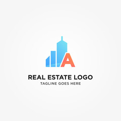 Simple and Modern A Letter Real Estate Logo Template for Your Business