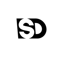 Initial letters Logo black positive/negative space SD