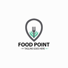 Food point logo design template. Vector illustration