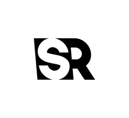 Initial letters Logo black positive/negative space SR
