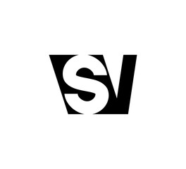 Initial letters Logo black positive/negative space SV