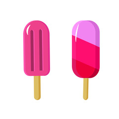 Set with different ice cream. Vector illustration on a white background.
