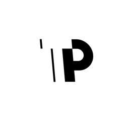 Initial letters Logo black positive/negative space TP