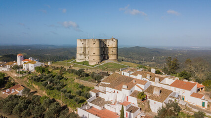 Fototapeta na wymiar Evoramonte Castle - Portugal. Medieval castle in the village of Évora Monte, in the Alentejo region, in Portugal