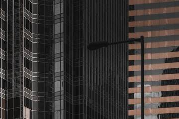 Obraz premium Hong Kong Business Building Closed up; Black and Golden color