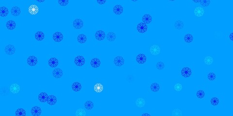 Light BLUE vector natural backdrop with flowers.