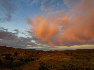 Beautiful sunset rural landscape of Torrey, Utah