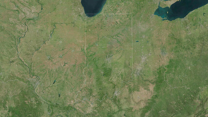 Indiana, United States - outlined. Satellite