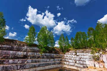 Obraz premium Quarry for the extraction of natural pink marble