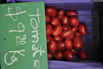vegetables on a blackboard