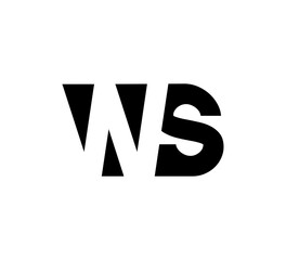 Initial letters Logo black positive/negative space WS