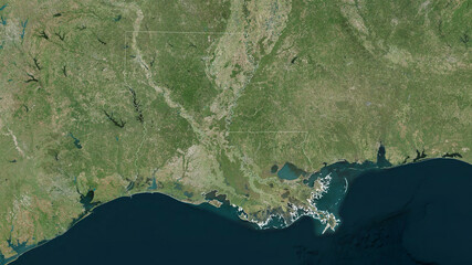 Louisiana, United States - outlined. Satellite © Yarr65