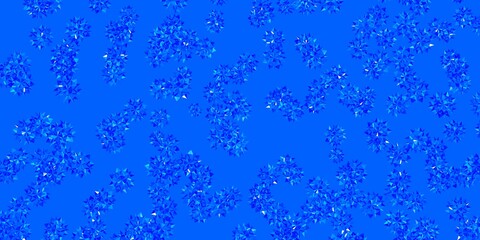 Light BLUE vector texture with bright snowflakes.