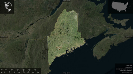 Maine, United States - composition. Satellite