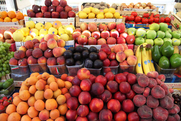 A fruit and vegetable stall on Rio Tera S. Leonardo in Venice, Italy