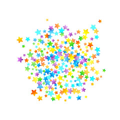 Rainbow Festive Confetti. Carnival Star Falling.