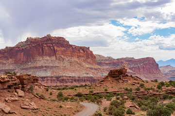 Beautiful landscape around the Panorama Point of Capitol Reef National Park