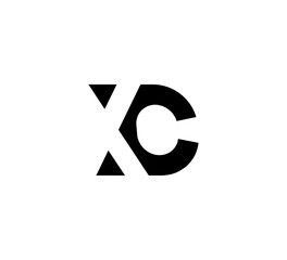 Initial letters Logo black positive/negative space XC