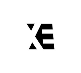 Initial letters Logo black positive/negative space XE