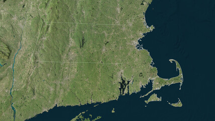 Massachusetts, United States - outlined. Satellite © Yarr65