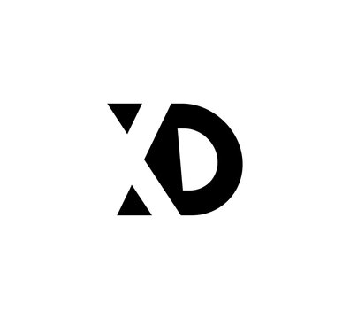 Initial letters Logo black positive/negative space XD