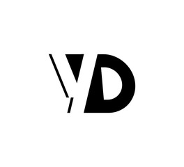 Obraz premium Initial letters Logo black positive/negative space YD