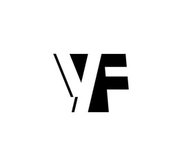 Initial letters Logo black positive/negative space YF