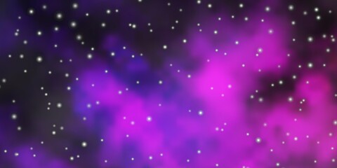 Fototapeta na wymiar Dark Purple vector texture with beautiful stars. Modern geometric abstract illustration with stars. Theme for cell phones.