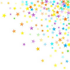 Rainbow Festive Confetti. Carnival Star Falling.