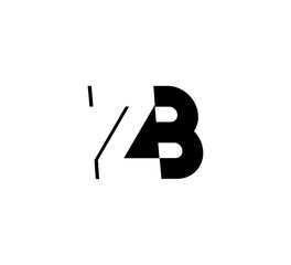 Initial letters Logo black positive/negative space ZB